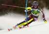 Frida Hansdotter of Sweden skiing in the first run of the women Golden Fox Trophy slalom race of the Audi FIS Alpine skiing World cup in Kranjska Gora, Slovenia. Women slalom race of the Audi FIS Alpine skiing World cup, which should be held in Maribor, was due lack of snow and warm temperatures transferred to Kranjska Gora, was held in Kranjska Gora, Slovenia, on Sunday, 7th of January 2018.
