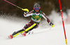 Frida Hansdotter of Sweden skiing in the first run of the women Golden Fox Trophy slalom race of the Audi FIS Alpine skiing World cup in Kranjska Gora, Slovenia. Women slalom race of the Audi FIS Alpine skiing World cup, which should be held in Maribor, was due lack of snow and warm temperatures transferred to Kranjska Gora, was held in Kranjska Gora, Slovenia, on Sunday, 7th of January 2018.
