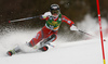 Maren Skjoeld of Norway skiing in the first run of the women Golden Fox Trophy slalom race of the Audi FIS Alpine skiing World cup in Kranjska Gora, Slovenia. Women slalom race of the Audi FIS Alpine skiing World cup, which should be held in Maribor, was due lack of snow and warm temperatures transferred to Kranjska Gora, was held in Kranjska Gora, Slovenia, on Sunday, 7th of January 2018.
