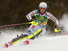 Christina Geiger of Germany skiing in the first run of the women Golden Fox Trophy slalom race of the Audi FIS Alpine skiing World cup in Kranjska Gora, Slovenia. Women slalom race of the Audi FIS Alpine skiing World cup, which should be held in Maribor, was due lack of snow and warm temperatures transferred to Kranjska Gora, was held in Kranjska Gora, Slovenia, on Sunday, 7th of January 2018.
