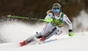 Katharina Gallhuber of Austria skiing in the first run of the women Golden Fox Trophy slalom race of the Audi FIS Alpine skiing World cup in Kranjska Gora, Slovenia. Women slalom race of the Audi FIS Alpine skiing World cup, which should be held in Maribor, was due lack of snow and warm temperatures transferred to Kranjska Gora, was held in Kranjska Gora, Slovenia, on Sunday, 7th of January 2018.
