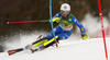Chiara Costazza of Italy skiing in the first run of the women Golden Fox Trophy slalom race of the Audi FIS Alpine skiing World cup in Kranjska Gora, Slovenia. Women slalom race of the Audi FIS Alpine skiing World cup, which should be held in Maribor, was due lack of snow and warm temperatures transferred to Kranjska Gora, was held in Kranjska Gora, Slovenia, on Sunday, 7th of January 2018.
