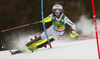 Katharina Truppe of Austria skiing in the first run of the women Golden Fox Trophy slalom race of the Audi FIS Alpine skiing World cup in Kranjska Gora, Slovenia. Women slalom race of the Audi FIS Alpine skiing World cup, which should be held in Maribor, was due lack of snow and warm temperatures transferred to Kranjska Gora, was held in Kranjska Gora, Slovenia, on Sunday, 7th of January 2018.
