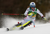 Carmen Thalmann of Austria skiing in the first run of the women Golden Fox Trophy slalom race of the Audi FIS Alpine skiing World cup in Kranjska Gora, Slovenia. Women slalom race of the Audi FIS Alpine skiing World cup, which should be held in Maribor, was due lack of snow and warm temperatures transferred to Kranjska Gora, was held in Kranjska Gora, Slovenia, on Sunday, 7th of January 2018.
