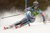 Adeline Baud Mugnier of France skiing in the first run of the women Golden Fox Trophy slalom race of the Audi FIS Alpine skiing World cup in Kranjska Gora, Slovenia. Women slalom race of the Audi FIS Alpine skiing World cup, which should be held in Maribor, was due lack of snow and warm temperatures transferred to Kranjska Gora, was held in Kranjska Gora, Slovenia, on Sunday, 7th of January 2018.
