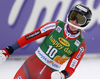 Maren Skjoeld of Norway reacts in finish of the second run of the women Golden Fox Trophy slalom race of the Audi FIS Alpine skiing World cup in Kranjska Gora, Slovenia. Women slalom race of the Audi FIS Alpine skiing World cup, which should be held in Maribor, was due lack of snow and warm temperatures transferred to Kranjska Gora, was held in Kranjska Gora, Slovenia, on Sunday, 7th of January 2018.
