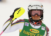 Anna Swenn Larsson of Sweden reacts in finish of the second run of the women Golden Fox Trophy slalom race of the Audi FIS Alpine skiing World cup in Kranjska Gora, Slovenia. Women slalom race of the Audi FIS Alpine skiing World cup, which should be held in Maribor, was due lack of snow and warm temperatures transferred to Kranjska Gora, was held in Kranjska Gora, Slovenia, on Sunday, 7th of January 2018.
