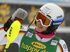 Christina Geiger of Germany reacts in finish of the second run of the women Golden Fox Trophy slalom race of the Audi FIS Alpine skiing World cup in Kranjska Gora, Slovenia. Women slalom race of the Audi FIS Alpine skiing World cup, which should be held in Maribor, was due lack of snow and warm temperatures transferred to Kranjska Gora, was held in Kranjska Gora, Slovenia, on Sunday, 7th of January 2018.
