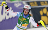 Melanie Meillard of Switzerland reacts in finish of the second run of the women Golden Fox Trophy slalom race of the Audi FIS Alpine skiing World cup in Kranjska Gora, Slovenia. Women slalom race of the Audi FIS Alpine skiing World cup, which should be held in Maribor, was due lack of snow and warm temperatures transferred to Kranjska Gora, was held in Kranjska Gora, Slovenia, on Sunday, 7th of January 2018.
