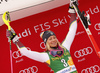 Second placed Frida Hansdotter of Sweden celebrates her medal won in he women Golden Fox Trophy slalom race of the Audi FIS Alpine skiing World cup in Kranjska Gora, Slovenia. Women slalom race of the Audi FIS Alpine skiing World cup, which should be held in Maribor, was due lack of snow and warm temperatures transferred to Kranjska Gora, was held in Kranjska Gora, Slovenia, on Sunday, 7th of January 2018. <br> 
