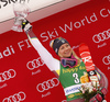 Second placed Frida Hansdotter of Sweden celebrates her medal won in he women Golden Fox Trophy slalom race of the Audi FIS Alpine skiing World cup in Kranjska Gora, Slovenia. Women slalom race of the Audi FIS Alpine skiing World cup, which should be held in Maribor, was due lack of snow and warm temperatures transferred to Kranjska Gora, was held in Kranjska Gora, Slovenia, on Sunday, 7th of January 2018. <br> 
