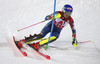 Mikaela Shiffrin of USA skiing in the first run of the women night slalom race of the Audi FIS Alpine skiing World cup in Flachau, Austria. Women slalom race of the Audi FIS Alpine skiing World cup was held in Flachau, Austria, on Tuesday, 9th of January 2018.
