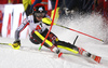 Erin Mielzynski of Canada skiing in the first run of the women night slalom race of the Audi FIS Alpine skiing World cup in Flachau, Austria. Women slalom race of the Audi FIS Alpine skiing World cup was held in Flachau, Austria, on Tuesday, 9th of January 2018.
