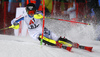 Riikka Honkanen of Finland skiing in the first run of the women night slalom race of the Audi FIS Alpine skiing World cup in Flachau, Austria. Women slalom race of the Audi FIS Alpine skiing World cup was held in Flachau, Austria, on Tuesday, 9th of January 2018.
