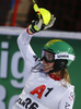 Katharina Liensberger of Austria reacts in finish of the second run of the women night slalom race of the Audi FIS Alpine skiing World cup in Flachau, Austria. Women slalom race of the Audi FIS Alpine skiing World cup was held in Flachau, Austria, on Tuesday, 9th of January 2018.
