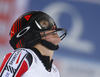 Erin Mielzynski of Canada reacts in finish of the second run of the women night slalom race of the Audi FIS Alpine skiing World cup in Flachau, Austria. Women slalom race of the Audi FIS Alpine skiing World cup was held in Flachau, Austria, on Tuesday, 9th of January 2018.
