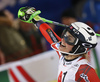 Nina Haver-Loeseth of Norway reacts in finish of the second run of the women night slalom race of the Audi FIS Alpine skiing World cup in Flachau, Austria. Women slalom race of the Audi FIS Alpine skiing World cup was held in Flachau, Austria, on Tuesday, 9th of January 2018.
