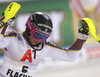 Frida Hansdotter of Sweden reacts in finish of the second run of the women night slalom race of the Audi FIS Alpine skiing World cup in Flachau, Austria. Women slalom race of the Audi FIS Alpine skiing World cup was held in Flachau, Austria, on Tuesday, 9th of January 2018.
