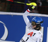 Second placed Bernadette Schild of Austria reacts in finish of the second run of the women night slalom race of the Audi FIS Alpine skiing World cup in Flachau, Austria. Women slalom race of the Audi FIS Alpine skiing World cup was held in Flachau, Austria, on Tuesday, 9th of January 2018.
