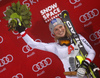 Second placed  Bernadette Schild of Austria celebrates her medal won in the women night slalom race of the Audi FIS Alpine skiing World cup in Flachau, Austria. Women slalom race of the Audi FIS Alpine skiing World cup was held in Flachau, Austria, on Tuesday, 9th of January 2018.
