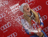 Winner Mikaela Shiffrin of USA celebrates her medal won in the women night slalom race of the Audi FIS Alpine skiing World cup in Flachau, Austria. Women slalom race of the Audi FIS Alpine skiing World cup was held in Flachau, Austria, on Tuesday, 9th of January 2018.
