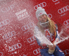 Winner Mikaela Shiffrin of USA celebrates her medal won in the women night slalom race of the Audi FIS Alpine skiing World cup in Flachau, Austria. Women slalom race of the Audi FIS Alpine skiing World cup was held in Flachau, Austria, on Tuesday, 9th of January 2018.
