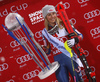 Winner Mikaela Shiffrin of USA celebrates her medal won in the women night slalom race of the Audi FIS Alpine skiing World cup in Flachau, Austria. Women slalom race of the Audi FIS Alpine skiing World cup was held in Flachau, Austria, on Tuesday, 9th of January 2018.
