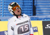 Hannes Reichelt of Austria reacts in finish of the men downhill race of the Audi FIS Alpine skiing World cup in Garmisch-Partenkirchen, Germany. Men downhill race of the Audi FIS Alpine skiing World cup was held on Kandahar track in Garmisch-Partenkirchen, Germany, on Saturday, 27th of January 2018.
