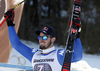 Second placed Dominik Paris of Italy celebrate on the podium after men downhill race of the Audi FIS Alpine skiing World cup in Garmisch-Partenkirchen, Germany. Men downhill race of the Audi FIS Alpine skiing World cup was held on Kandahar track in Garmisch-Partenkirchen, Germany, on Saturday, 27th of January 2018.
