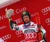  celebrate on the podium after the men giant slalom race of the Audi FIS Alpine skiing World cup in Garmisch-Partenkirchen, Germany. Men giant slalom race of the Audi FIS Alpine skiing World cup was held on Kandahar track in Garmisch-Partenkirchen, Germany, on Sunday, 28th of January 2018.

