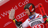 Winner Marcel Hirscher of Austria celebrate on the podium after the men giant slalom race of the Audi FIS Alpine skiing World cup in Garmisch-Partenkirchen, Germany. Men giant slalom race of the Audi FIS Alpine skiing World cup was held on Kandahar track in Garmisch-Partenkirchen, Germany, on Sunday, 28th of January 2018.
