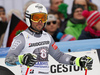 Thomas Fanara of France reacts in finish of the second run of the men giant slalom race of the Audi FIS Alpine skiing World cup in Garmisch-Partenkirchen, Germany. Men giant slalom race of the Audi FIS Alpine skiing World cup was held on Kandahar track in Garmisch-Partenkirchen, Germany, on Sunday, 28th of January 2018.
