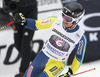 Matts Olsson of Sweden reacts in finish of the second run of the men giant slalom race of the Audi FIS Alpine skiing World cup in Garmisch-Partenkirchen, Germany. Men giant slalom race of the Audi FIS Alpine skiing World cup was held on Kandahar track in Garmisch-Partenkirchen, Germany, on Sunday, 28th of January 2018.
