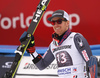  Third placed Ted Ligety of USA celebrates after the men giant slalom race of the Audi FIS Alpine skiing World cup in Garmisch-Partenkirchen, Germany. Men giant slalom race of the Audi FIS Alpine skiing World cup was held on Kandahar track in Garmisch-Partenkirchen, Germany, on Sunday, 28th of January 2018.
