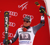  Third placed Ted Ligety of USA celebrates on the podium after the men giant slalom race of the Audi FIS Alpine skiing World cup in Garmisch-Partenkirchen, Germany. Men giant slalom race of the Audi FIS Alpine skiing World cup was held on Kandahar track in Garmisch-Partenkirchen, Germany, on Sunday, 28th of January 2018.
