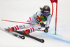 Manuel Feller of Austria skiing in the first run of the men giant slalom race of the Audi FIS Alpine skiing World cup in Kranjska Gora, Slovenia. Men giant slalom race of the Audi FIS Alpine skiing World cup was held on Podkoren track in Kranjska Gora, Slovenia, on Saturday, 4th of March 2018.
