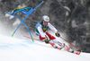 Loic Meillard of Switzerland skiing in the first run of the men giant slalom race of the Audi FIS Alpine skiing World cup in Kranjska Gora, Slovenia. Men giant slalom race of the Audi FIS Alpine skiing World cup was held on Podkoren track in Kranjska Gora, Slovenia, on Saturday, 4th of March 2018.
