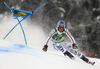 Elia Zurbriggen of Switzerland skiing in the first run of the men giant slalom race of the Audi FIS Alpine skiing World cup in Kranjska Gora, Slovenia. Men giant slalom race of the Audi FIS Alpine skiing World cup was held on Podkoren track in Kranjska Gora, Slovenia, on Saturday, 4th of March 2018.
