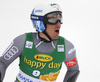 Victor Muffat-Jeandet of France reacts in the finish of the second run of the men giant slalom race of the Audi FIS Alpine skiing World cup in Kranjska Gora, Slovenia. Men giant slalom race of the Audi FIS Alpine skiing World cup was held on Podkoren track in Kranjska Gora, Slovenia, on Saturday, 4th of March 2018.
