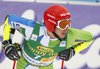 Zan Kranjec of Slovenia reacts in the finish of the second run of the men giant slalom race of the Audi FIS Alpine skiing World cup in Kranjska Gora, Slovenia. Men giant slalom race of the Audi FIS Alpine skiing World cup was held on Podkoren track in Kranjska Gora, Slovenia, on Saturday, 4th of March 2018.
