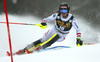 Manuel Feller of Austria skiing in the first run of the men slalom race of the Audi FIS Alpine skiing World cup in Kranjska Gora, Slovenia. Men slalom race of the Audi FIS Alpine skiing World cup was held on Podkoren track in Kranjska Gora, Slovenia, on Sunday, 4th of March 2018.
