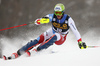 Ramon Zenhaeusern of Switzerland skiing in the first run of the men slalom race of the Audi FIS Alpine skiing World cup in Kranjska Gora, Slovenia. Men slalom race of the Audi FIS Alpine skiing World cup was held on Podkoren track in Kranjska Gora, Slovenia, on Sunday, 4th of March 2018.
