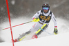 Marc Digruber of Austria skiing in the first run of the men slalom race of the Audi FIS Alpine skiing World cup in Kranjska Gora, Slovenia. Men slalom race of the Audi FIS Alpine skiing World cup was held on Podkoren track in Kranjska Gora, Slovenia, on Sunday, 4th of March 2018.
