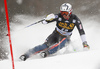 David Chodounsky of USA skiing in the first run of the men slalom race of the Audi FIS Alpine skiing World cup in Kranjska Gora, Slovenia. Men slalom race of the Audi FIS Alpine skiing World cup was held on Podkoren track in Kranjska Gora, Slovenia, on Sunday, 4th of March 2018.
