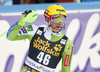 Stefan Hadalin of Slovenia reacts in finish of the second run of the men slalom race of the Audi FIS Alpine skiing World cup in Kranjska Gora, Slovenia. Men slalom race of the Audi FIS Alpine skiing World cup was held on Podkoren track in Kranjska Gora, Slovenia, on Sunday, 4th of March 2018.
