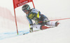 Erika Pykalainen of Finland skiing in the first run of the women giant slalom race of the Audi FIS Alpine skiing World cup in Soelden, Austria. First women race of the Audi FIS Alpine skiing World cup season 2018-2019 was held on Rettenbach glacier above Soelden, Austria, on Saturday, 27th of October 2018.
