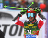 Ricarda Haaser of Austria reacts in finish of the second run of the women giant slalom race of the Audi FIS Alpine skiing World cup in Soelden, Austria. First women race of the Audi FIS Alpine skiing World cup season 2018-2019 was held on Rettenbach glacier above Soelden, Austria, on Saturday, 27th of October 2018.
