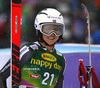 Kristin Lysdahl of Norway reacts in finish of the second run of the women giant slalom race of the Audi FIS Alpine skiing World cup in Soelden, Austria. First women race of the Audi FIS Alpine skiing World cup season 2018-2019 was held on Rettenbach glacier above Soelden, Austria, on Saturday, 27th of October 2018.
