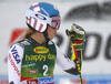 Mikaela Shiffrin of USA reacts in finish of the second run of the women giant slalom race of the Audi FIS Alpine skiing World cup in Soelden, Austria. First women race of the Audi FIS Alpine skiing World cup season 2018-2019 was held on Rettenbach glacier above Soelden, Austria, on Saturday, 27th of October 2018.
