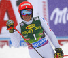 Federica Brignone of Italy reacts in finish of the second run of the women giant slalom race of the Audi FIS Alpine skiing World cup in Soelden, Austria. First women race of the Audi FIS Alpine skiing World cup season 2018-2019 was held on Rettenbach glacier above Soelden, Austria, on Saturday, 27th of October 2018.
